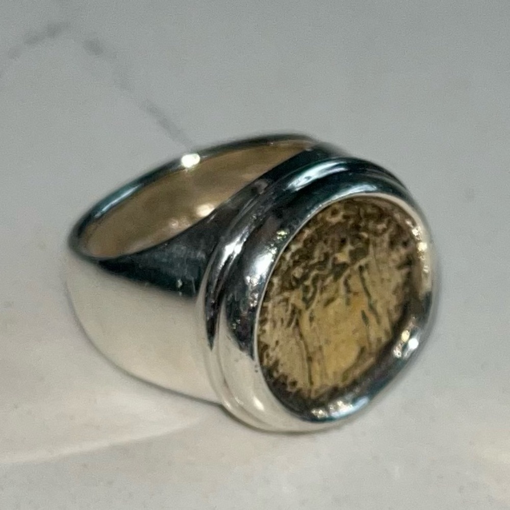 Silpada Sterling Silver and Brass  Replica Ring. Size 8-8 1/4